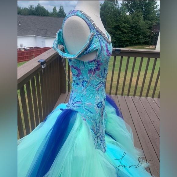 Stunning designer fancy by francesca Watson prom quinceañera dress gown small - Picture 3 of 4